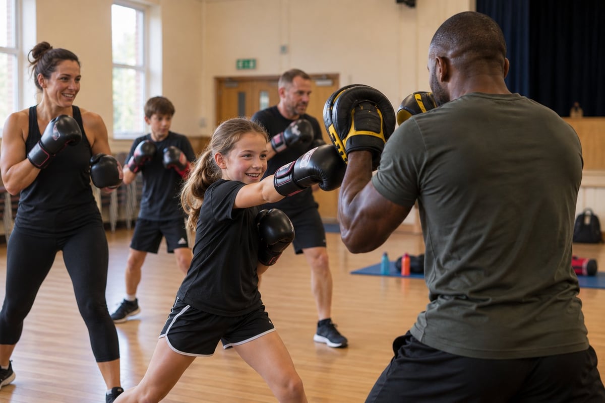 Coach leading a boxing pad session
